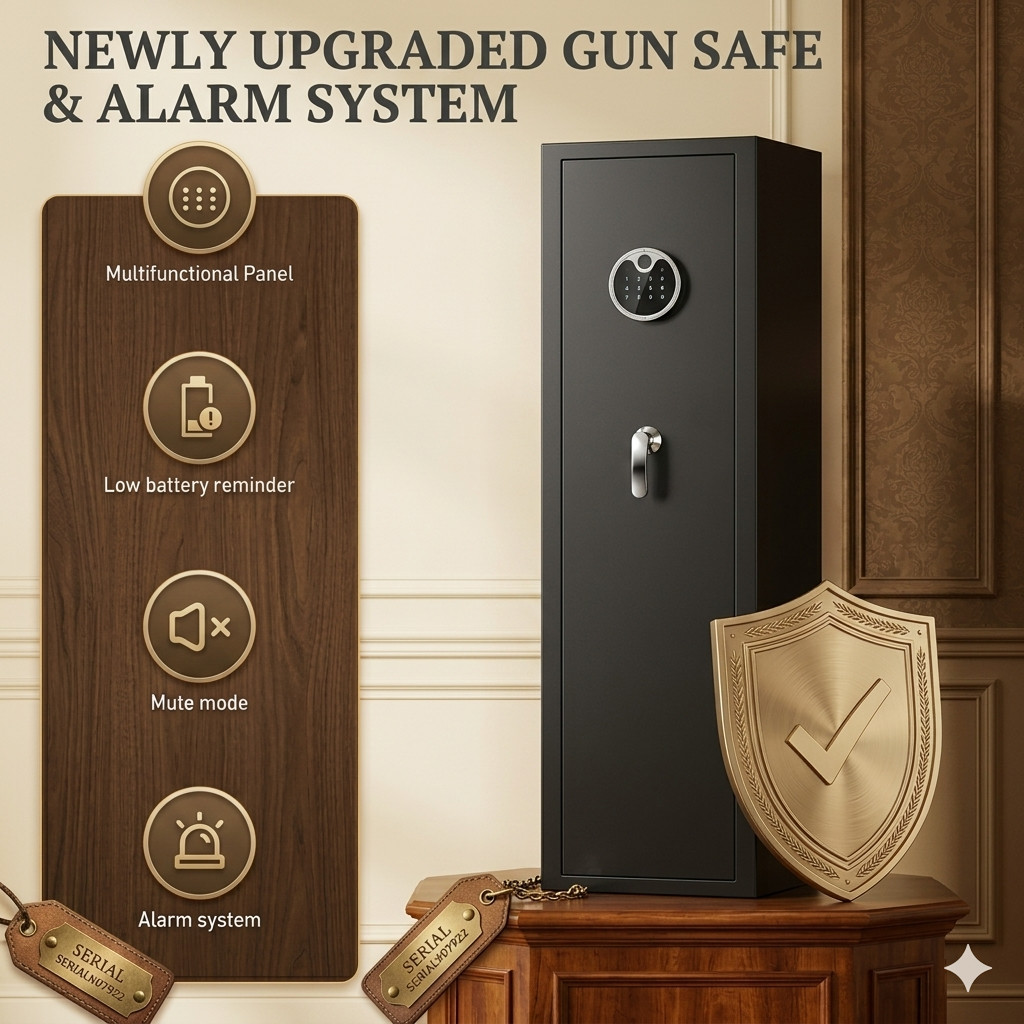 3-6 Digital Rifle Gun Safe  with Removable Shelf and LED Light