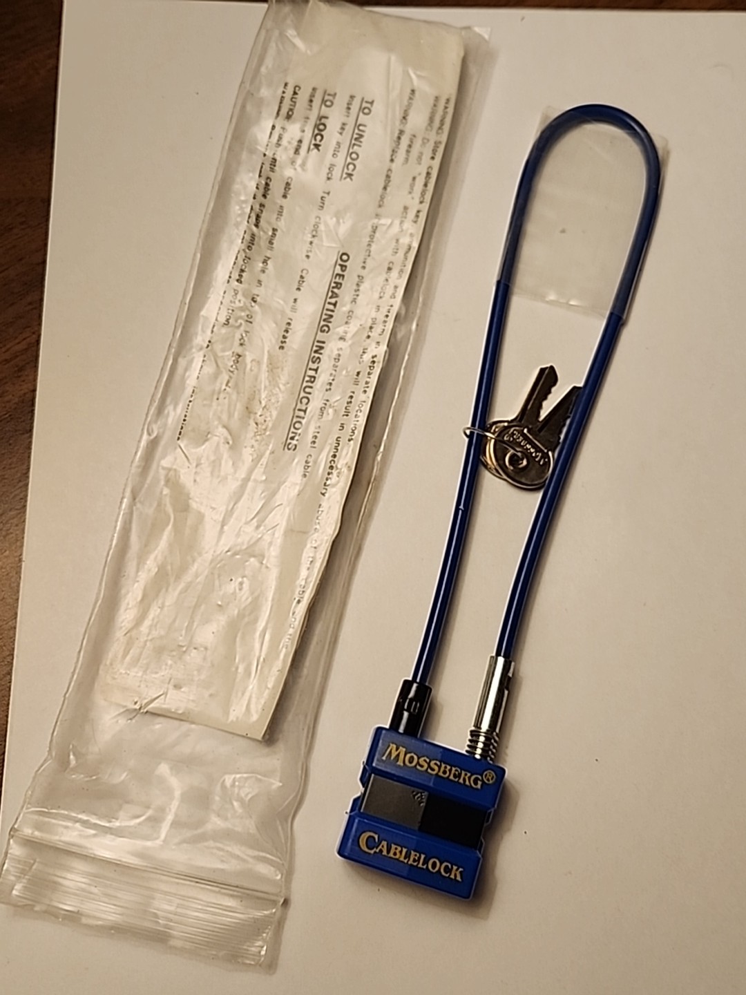 NEW Mossberg Blue Cable Lock Gun Rifle Lock Safety Firearm Lock With Two Keys