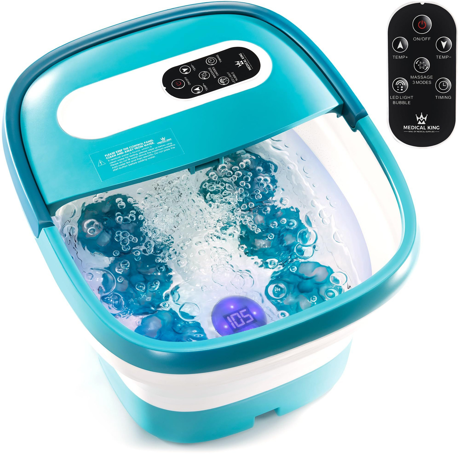 Medical king Foot Spa with Heat and Massage Electric Rotary one size, Blue