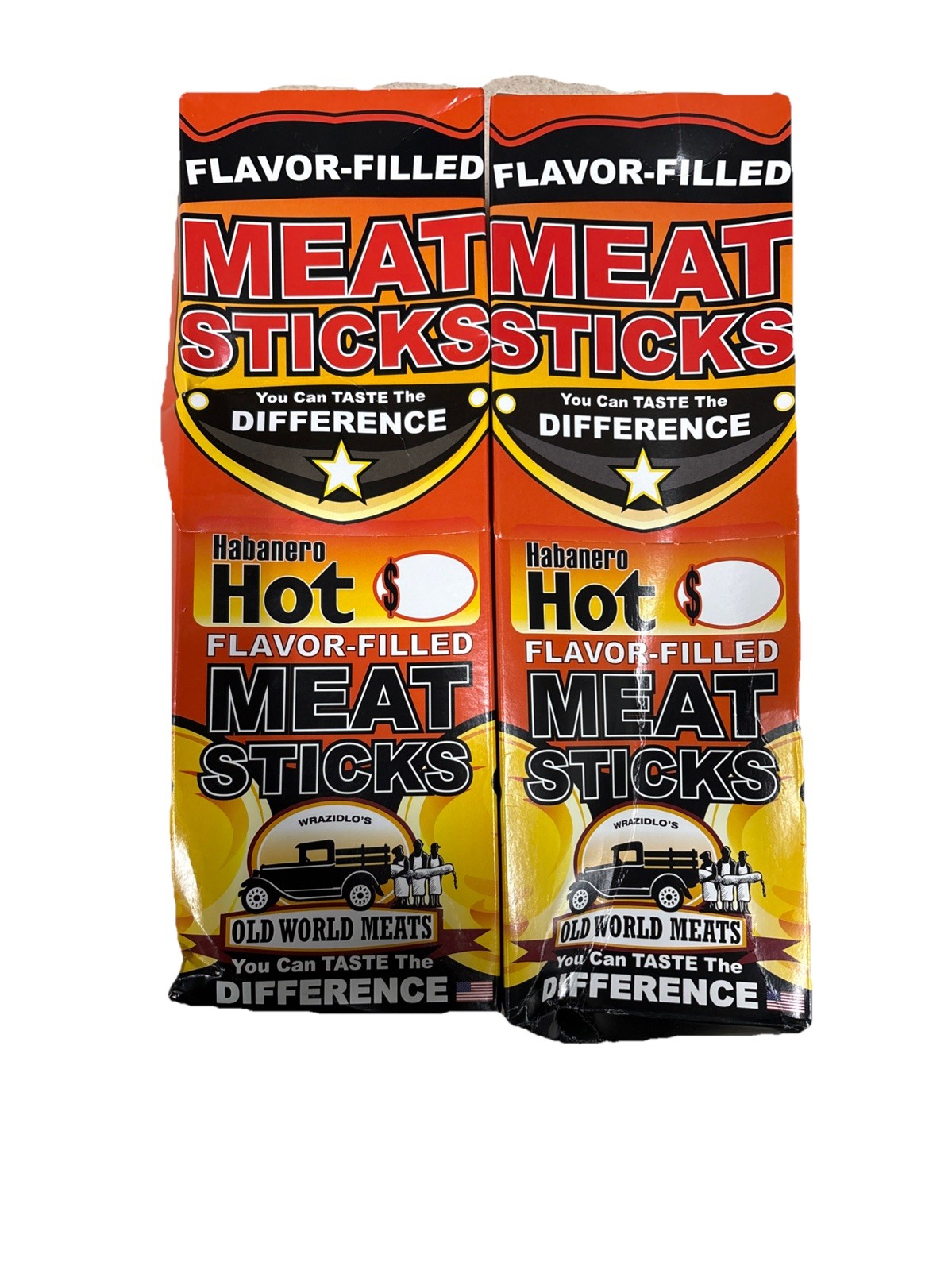 Old World Meats Sticks Habanero Hot 20 ,1 Oz Sticks 2 Pack (40 Sticks Total)