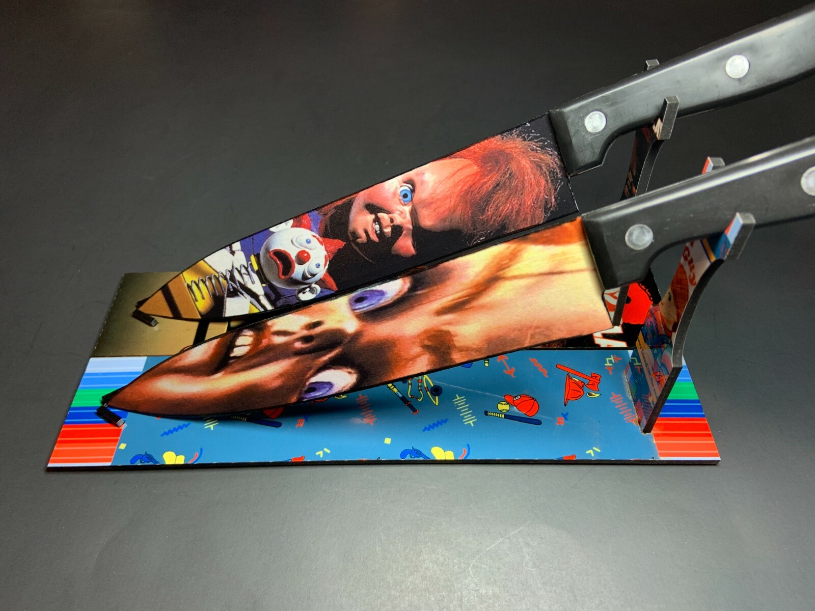 Childs Play 1 & 2 Knife Set With Sublimated Stands