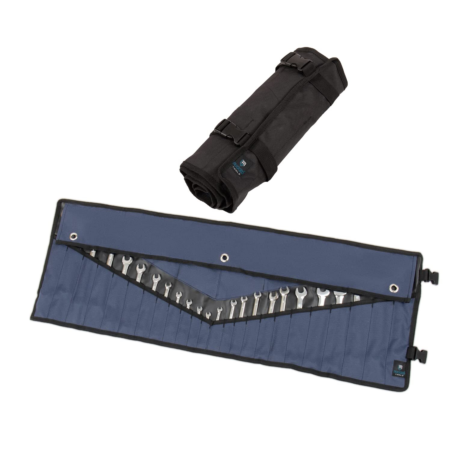 Wrench Roll Up Pouch - Wrench Organizer & Tool Holder With SAE & Metric Labels