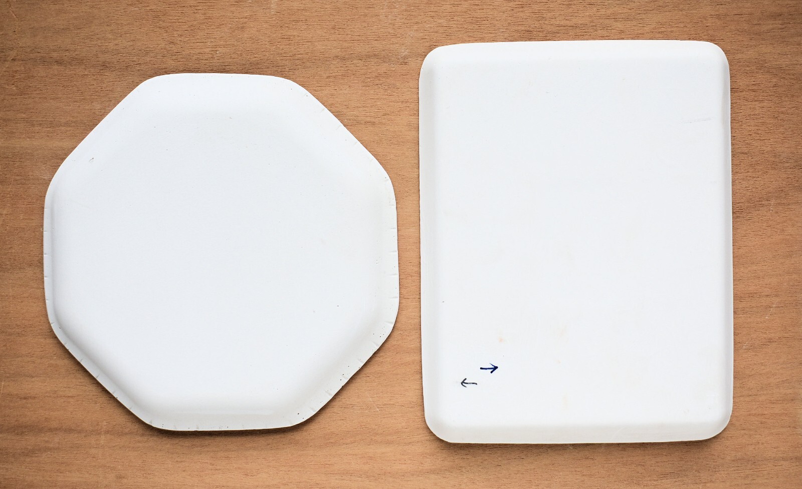 2 Plaster Molds - Octagon & Rectangle: Plate/Tray/Dish - Handmade Drape mold