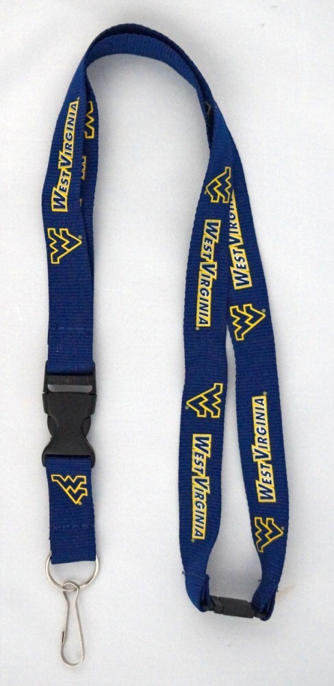 West Virginia Mountaineers WVU NCAA Blue Lanyard