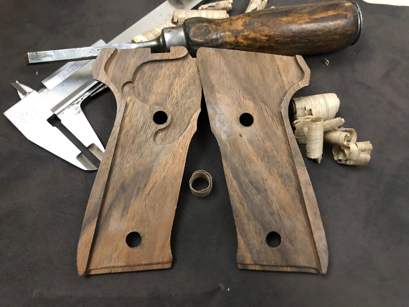 Astra A80, A90, A100 Walnut Wood Grips. Checkered. US Based Seller.