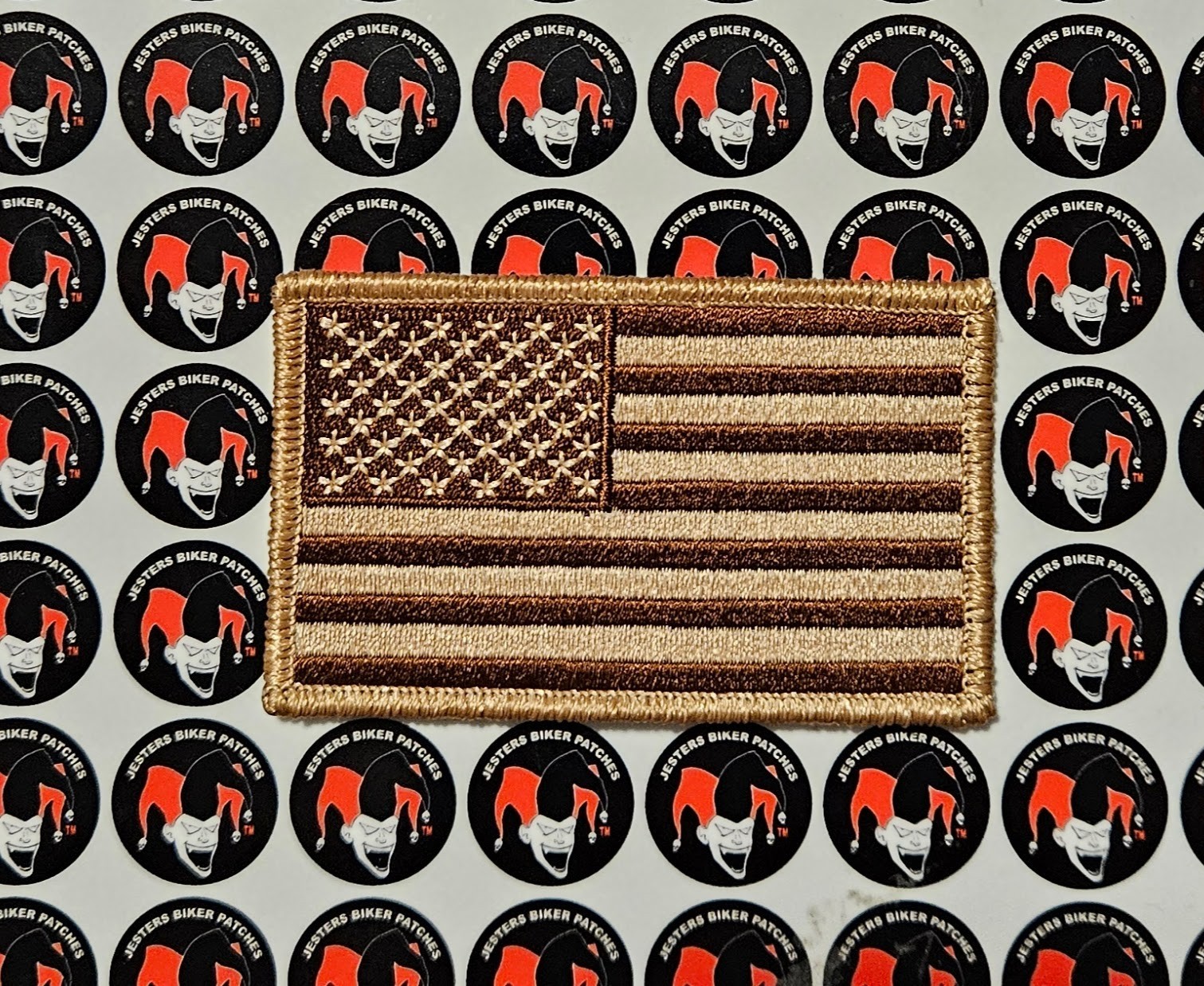 American Flag Standard Desert Tan Embroidered Patch FL004