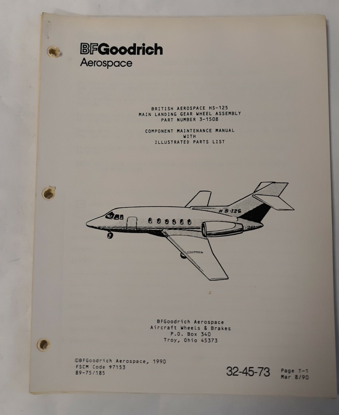 BF Goodrich British Aero HS-125 Main Landing Gear # 3-1508 Maintenance