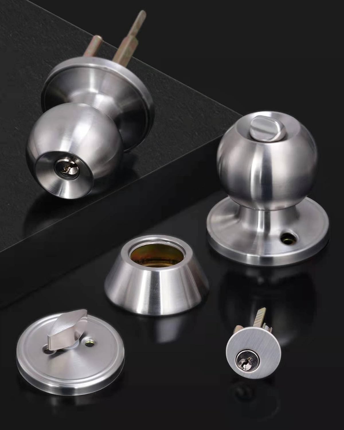 All Keyed Same Entry Door Knob and 1 Pack, Deadbolt Lockset-Keyed Alike