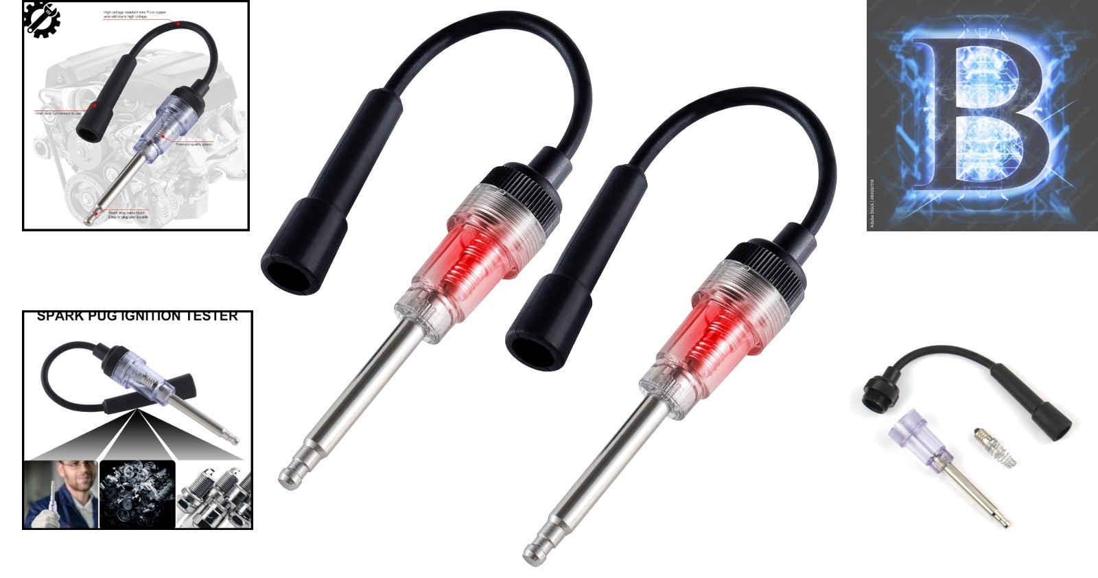2PCS Inline Spark Plug Tester - Quick Engine Diagnostics for Professionals