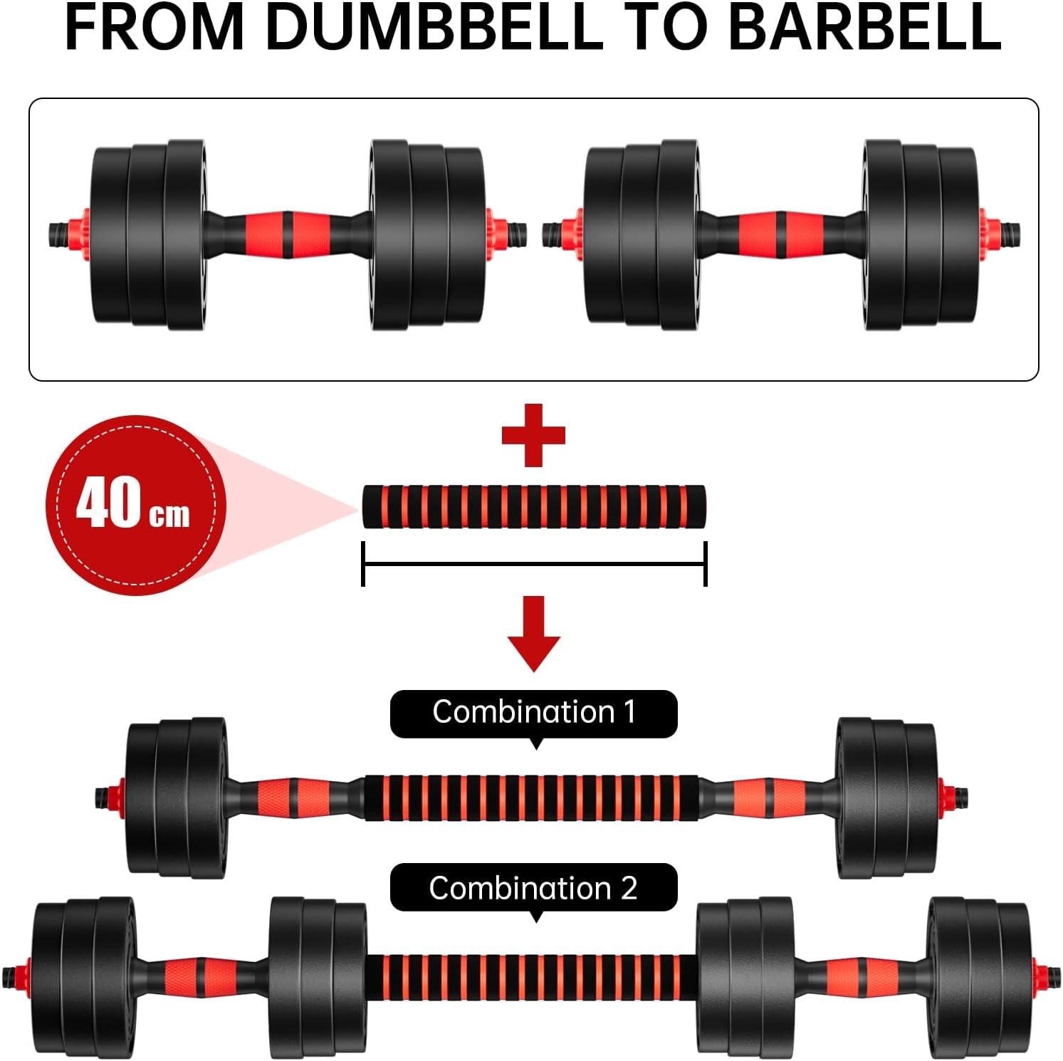 Compact Adjustable Free Weights Dumbbell Set - Space-Saving Home Gym Equipment