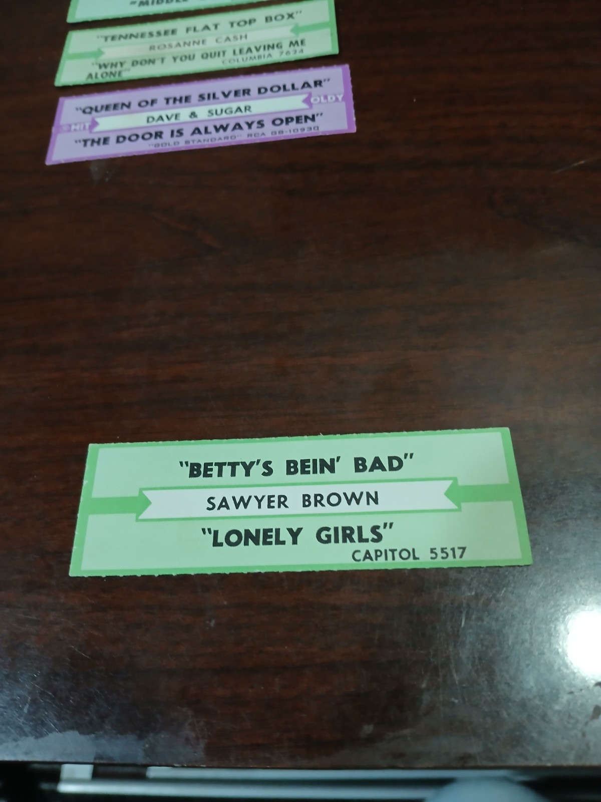 Sawyer brownn- bettys being bad JUKEBOX TITLE STRIP .FREE SHIPPING IN U S