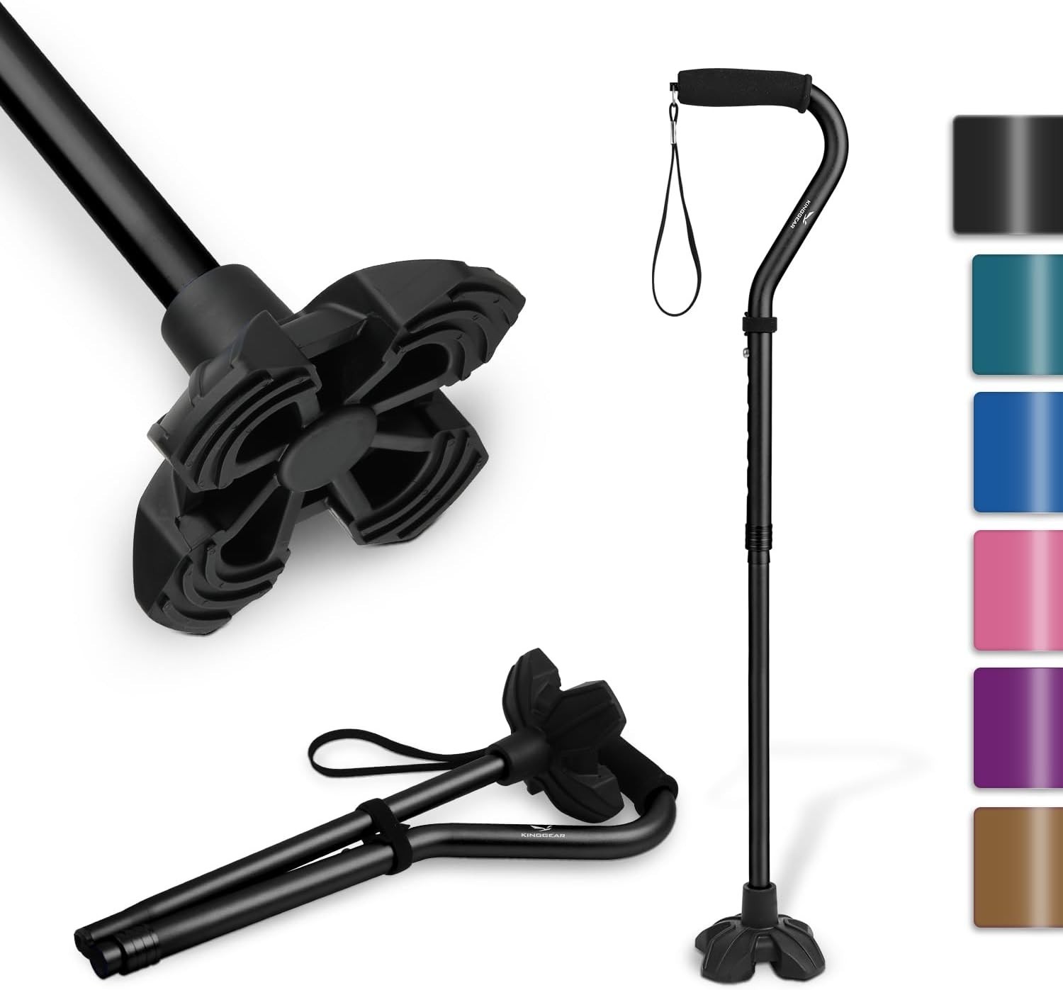 Bastones para caminar de hombre o mujer baston con base seguro ajustable ligero