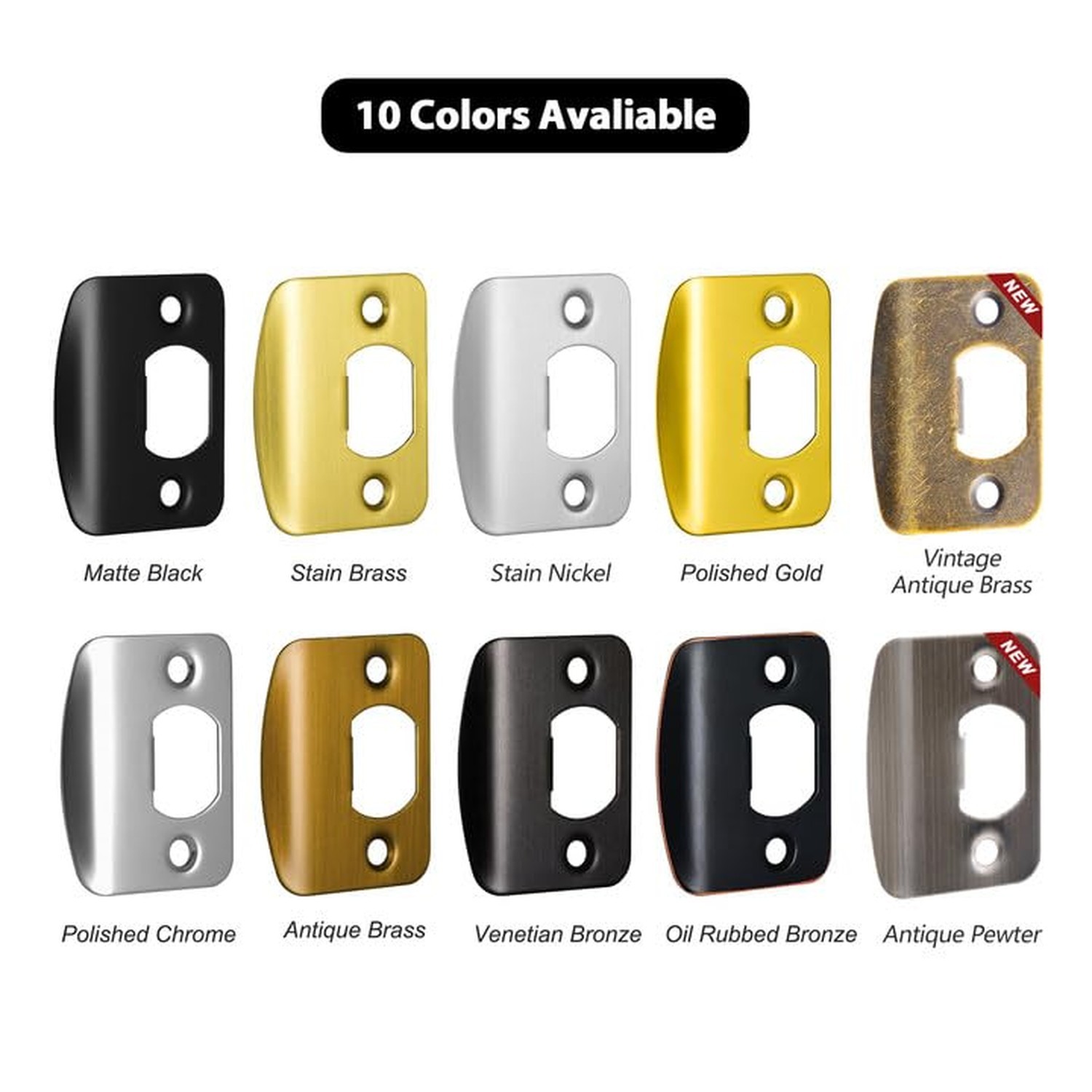 Matte Black Door Strike Plate for Interior Doors, Adjustable Security Reinfor...