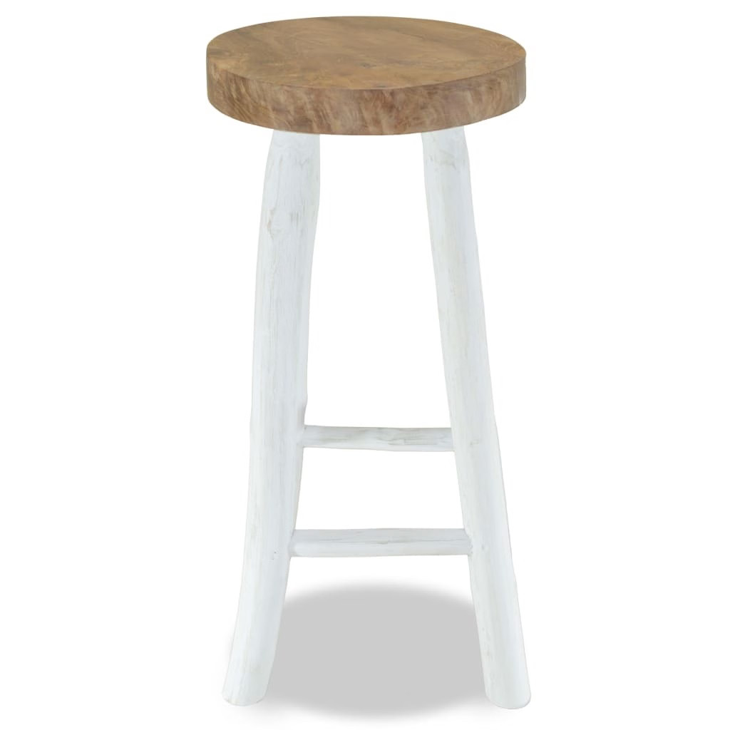 Bar Chair Brown and white Solid teak wood Standard Durable