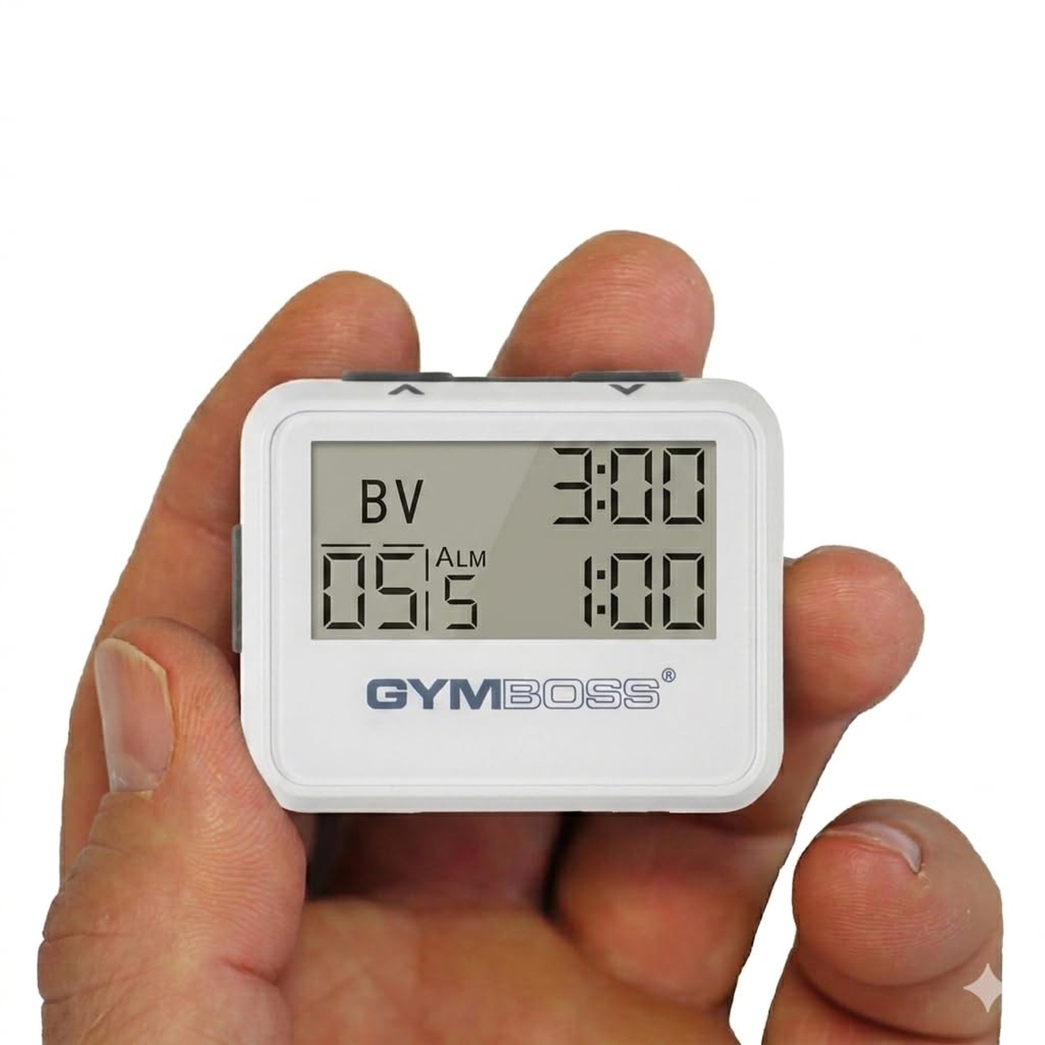 Gymboss Interval Timer and Stopwatch - White/Gray Gloss