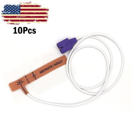 10pcs 9Pin Disposable Neonate/Adult Oximax SpO2 Sensor Compatible MAX-I，US