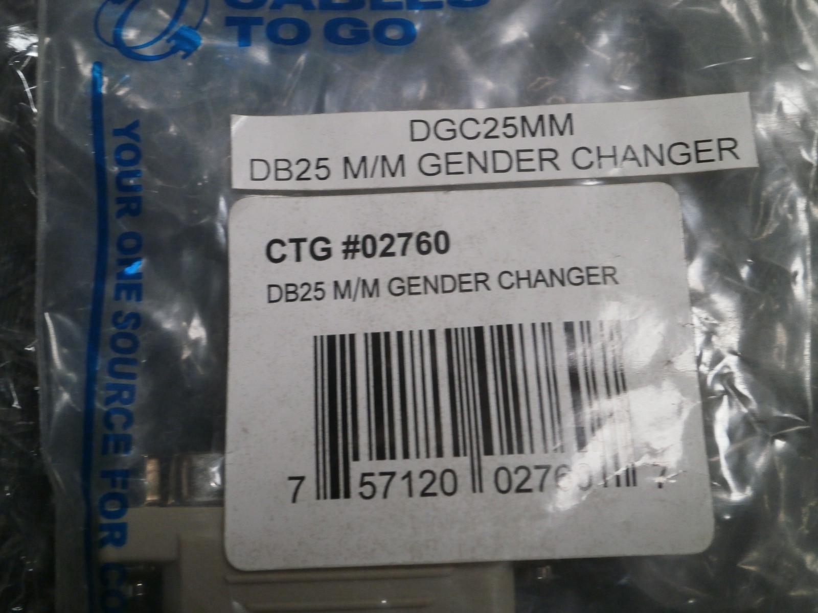 (2) Cable To Go DB25 M/M Gender Changer P/N 02760
