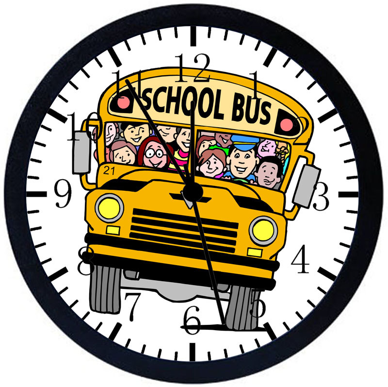 School Bus Black Frame Wall Clock Nice For Decor or Gifts W203