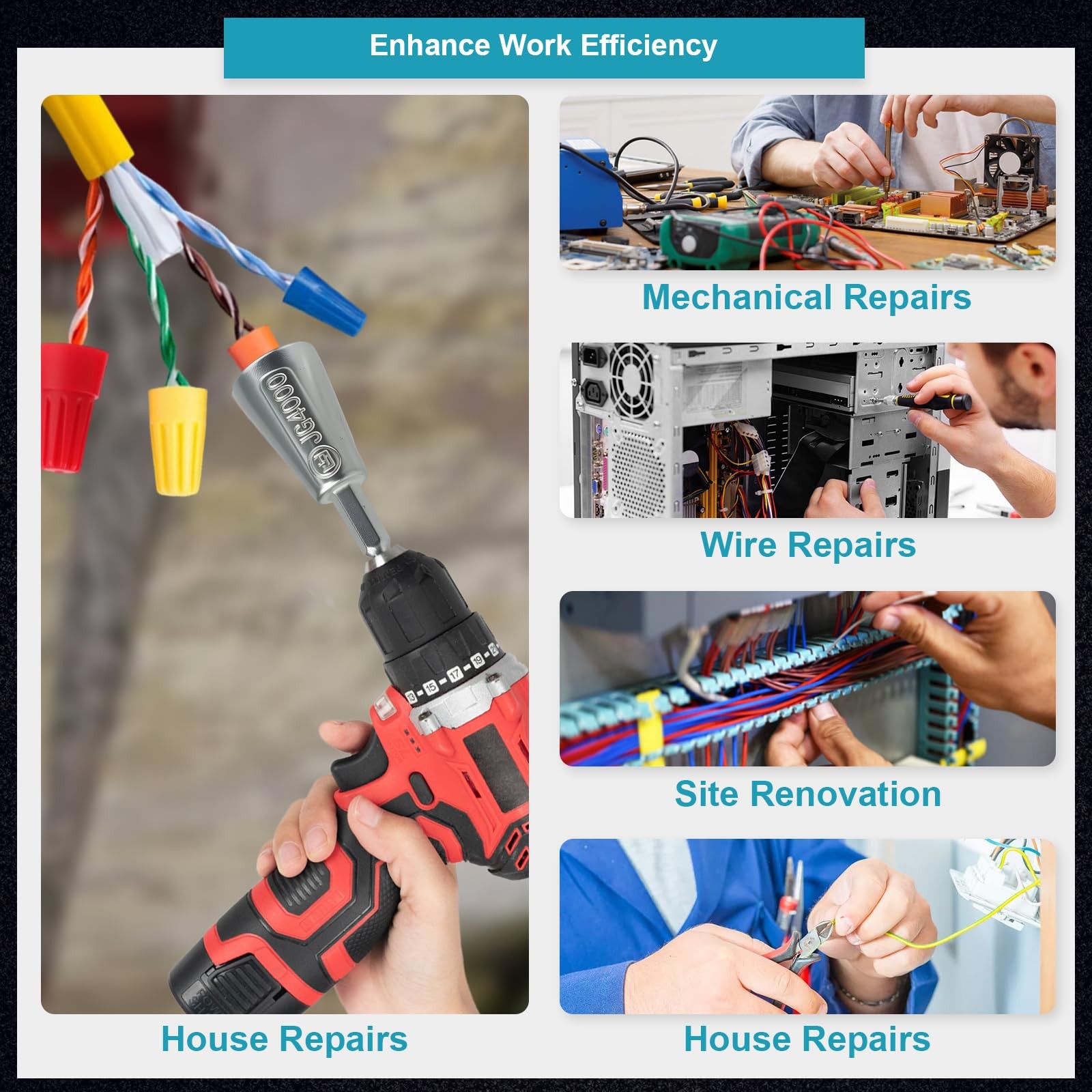 4 Pcs Upgraded Wire Twister Tool for Drill 2025 Version, Multifunctional Wire...