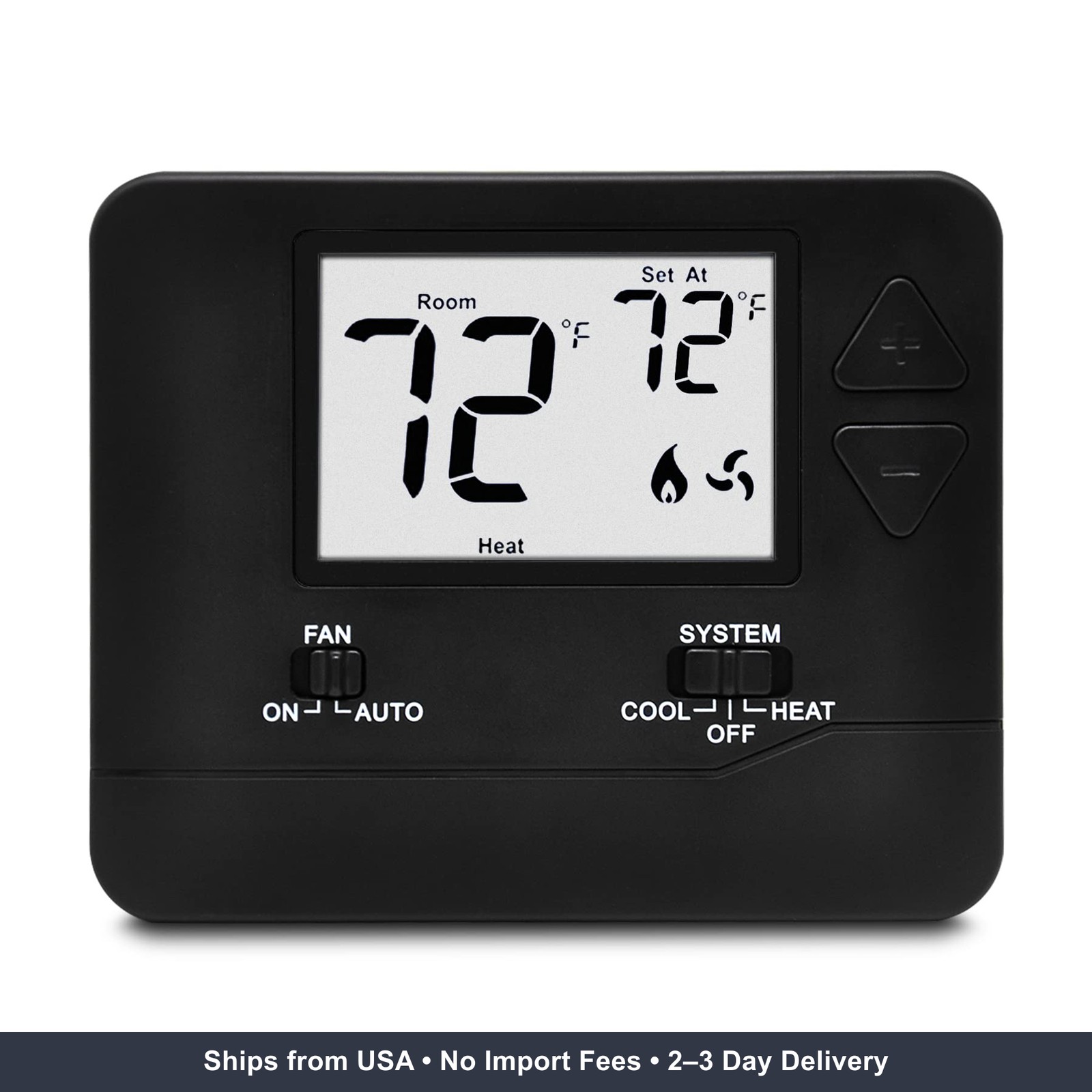 ELECTECK Non-Programmable Digital Thermostat for Home, up to 1 Heat/1 Cool with