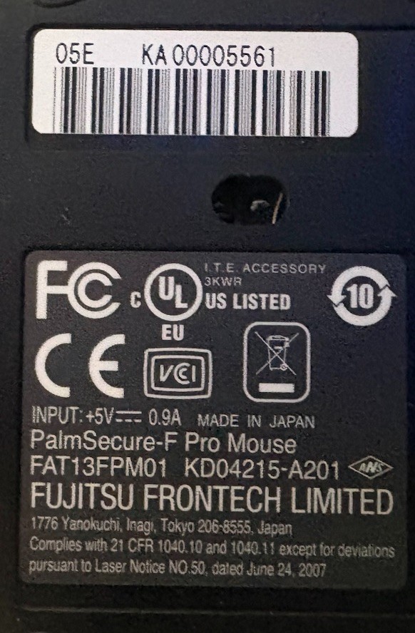 Fujitsu PalmSecure Palm Vein