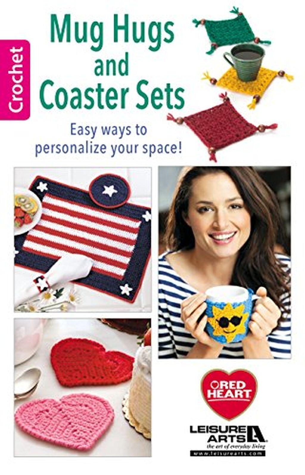 Crochet Pattern Book MUG HUGS Cozies & COASTER Sets ~ 14+ Designs