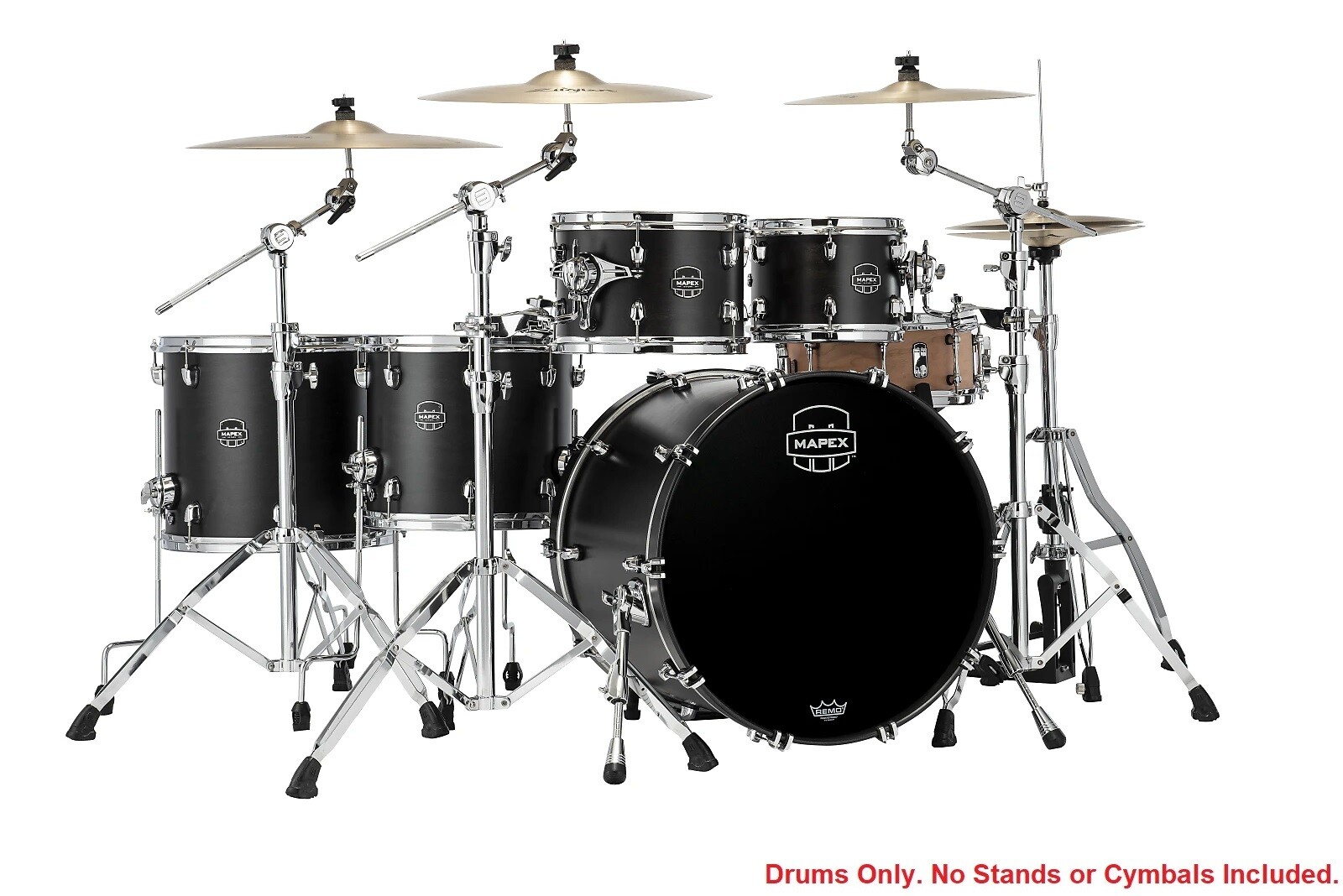 Mapex Saturn Satin Black Studioease Drums Shells Pack 22/10/12/14/16 Auth Dealer
