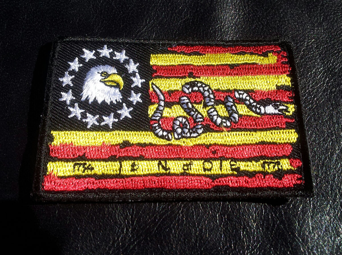 colonies FLAG join or die snake MORALE  3 x 2 inch HOOK PATCH