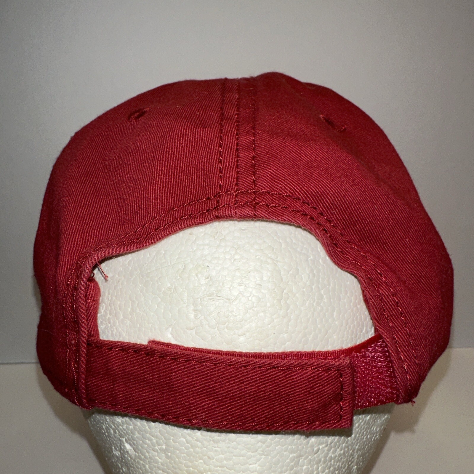 Universal Studios Maroon w White Script Hat Cap Dotted Under Bill Hook and Loop