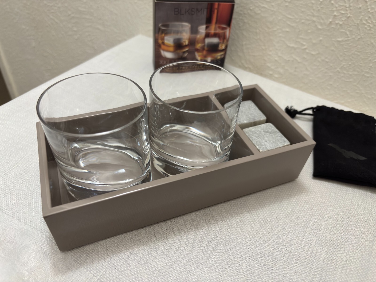 Accessory Holder Tray, High Gloss composite, color Stone, Room 360 New York