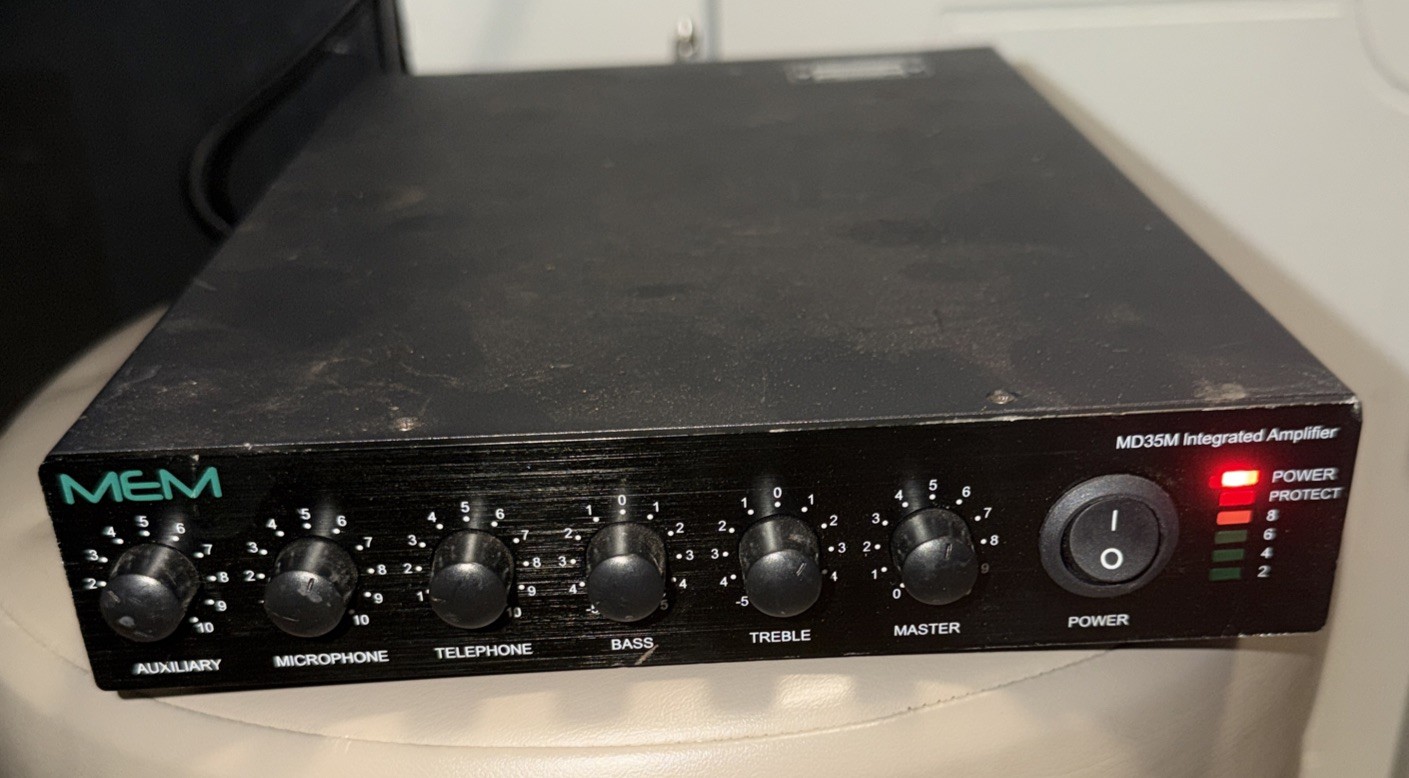 MEM MD35M 3 CHANNEL POWER AMPLIFIER VOX MOH PHONE & VOIP 35W TESTED