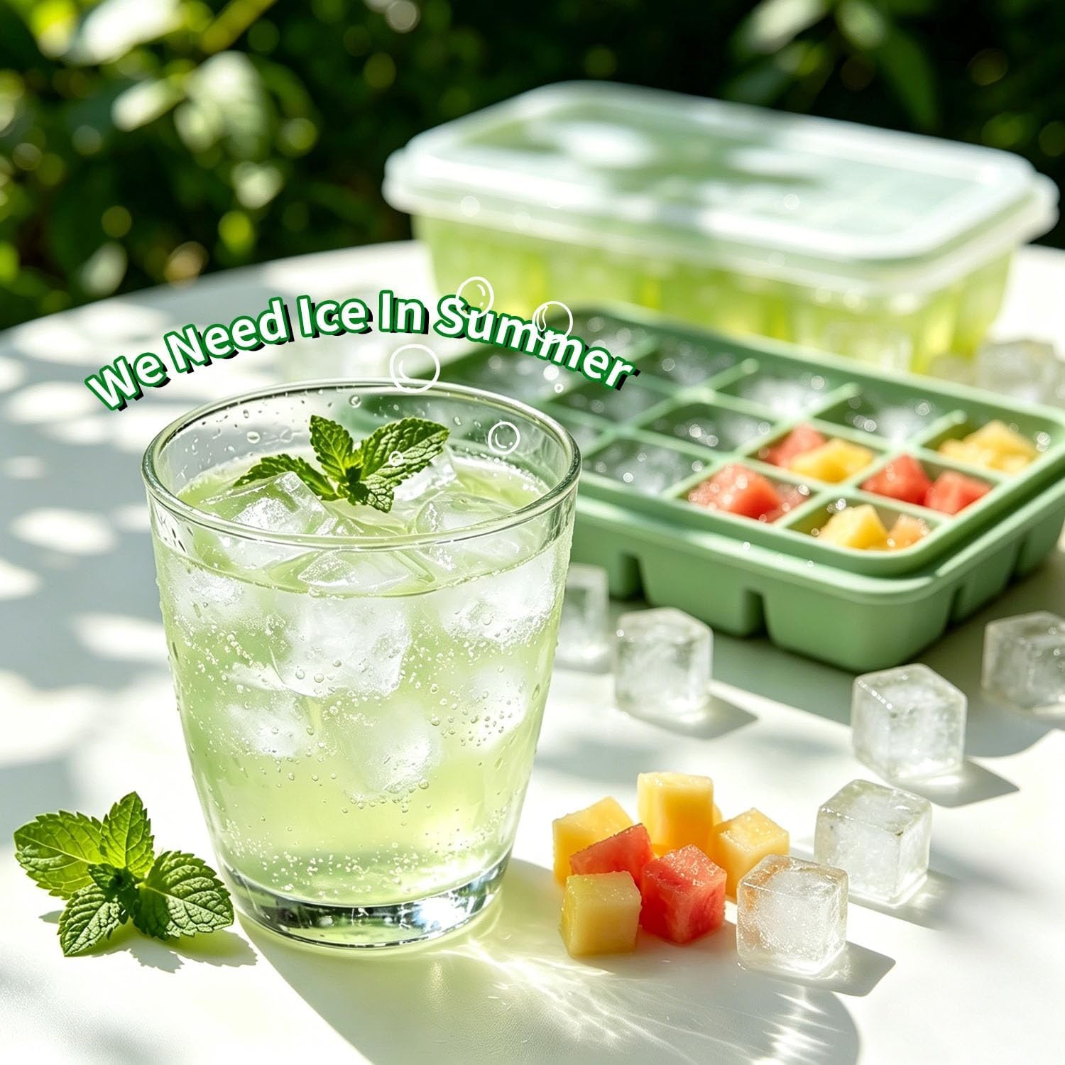 Silicone Ice Cube Trays with Lid, 1 Pack 15 Cubes with Removable Lid | Easy