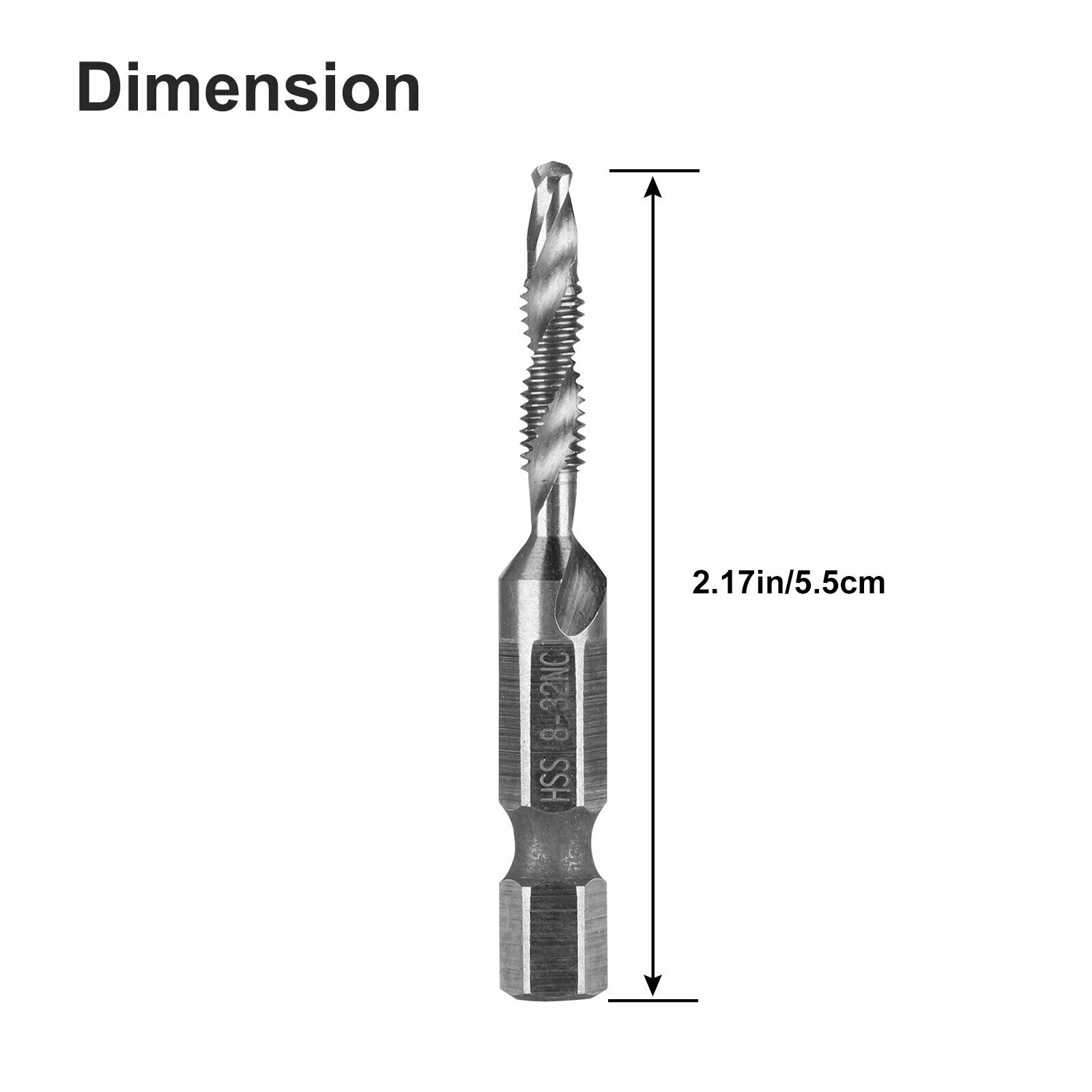 6/12PCS 1/4" Hex Shank SAE Tap Combination Drill Bit Set Screw Thread Tap Bit US