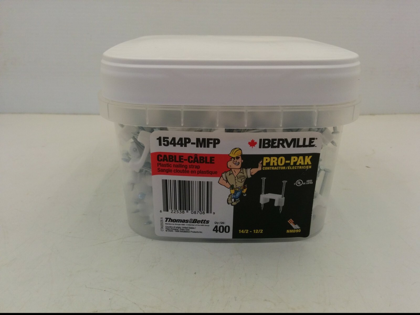 THOMAS & BETTS 1544P-MFP PLASTIC NAILING STRAPS, QTY 400, NIB