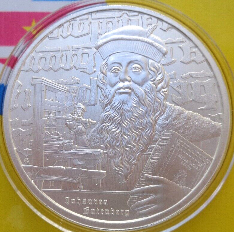 2024 Niue JOHANNES GUTENGERG Icons of Inspiration #8 BU coin .999 fine silver