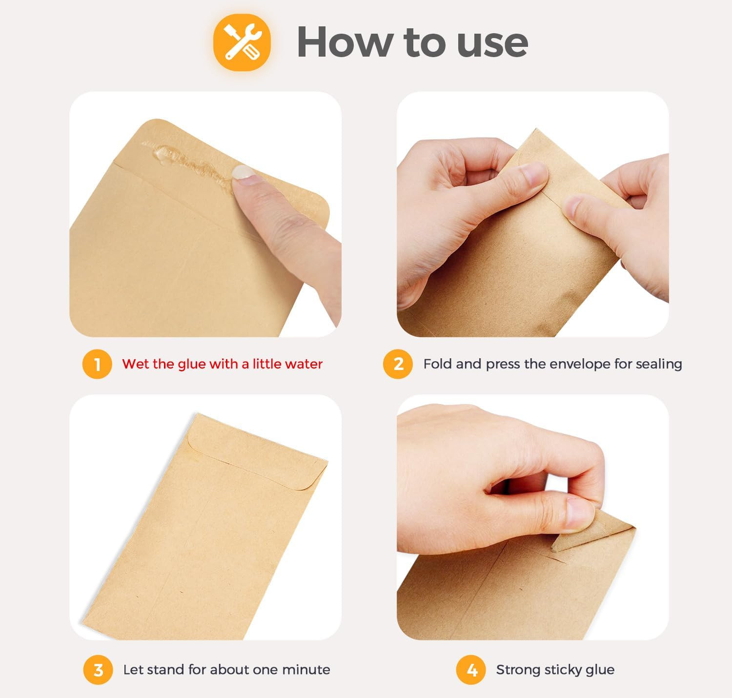 ACSTEP #1 Small Coin Envelopes 2-1/4 X 3-1/2, Kraft Mini Key Envelopes with Gumm