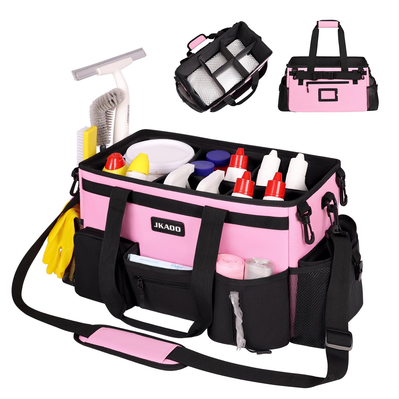 Large Wearable Cleaning Caddy Bags,Cleaning Supplies Storage Bag with Handles...