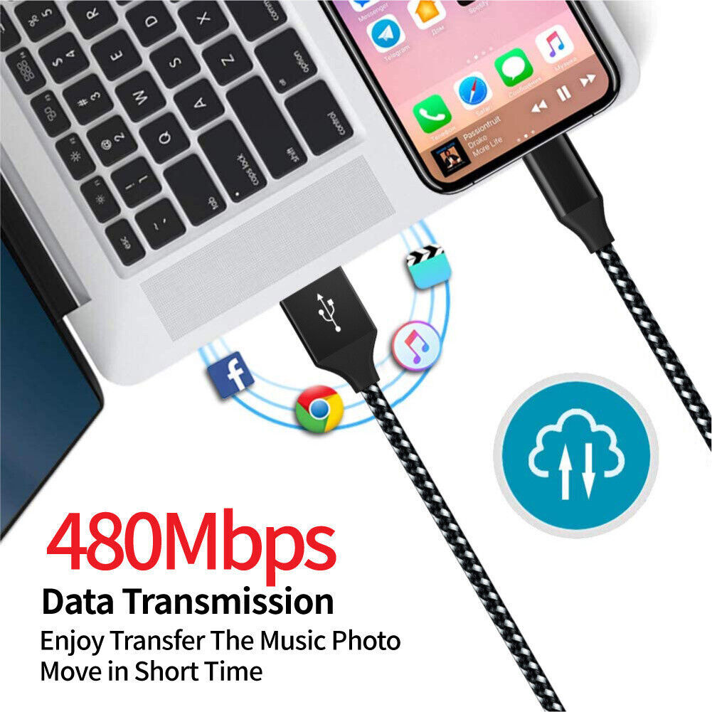 Braided USB C Type-C Fast Charging Data SYNC Charger Cable Cord 3/6/10FT