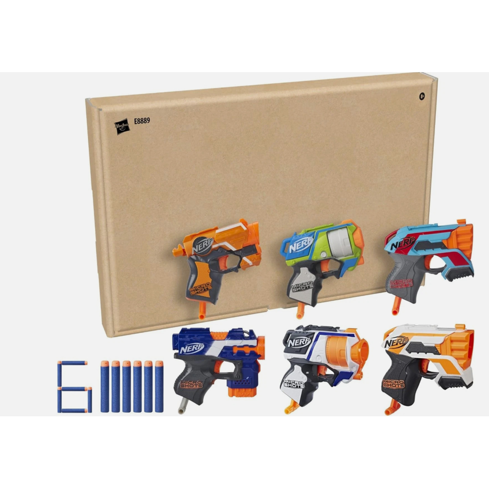 NERF MicroShots 6-Blaster Bundle - 6 Mini Blasters and 6 darts