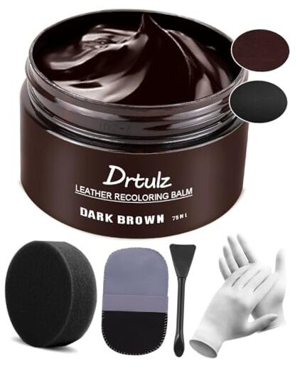 Leather Recoloring Balm, Leather Repair Kit for Furniture, Leather Dark Brown