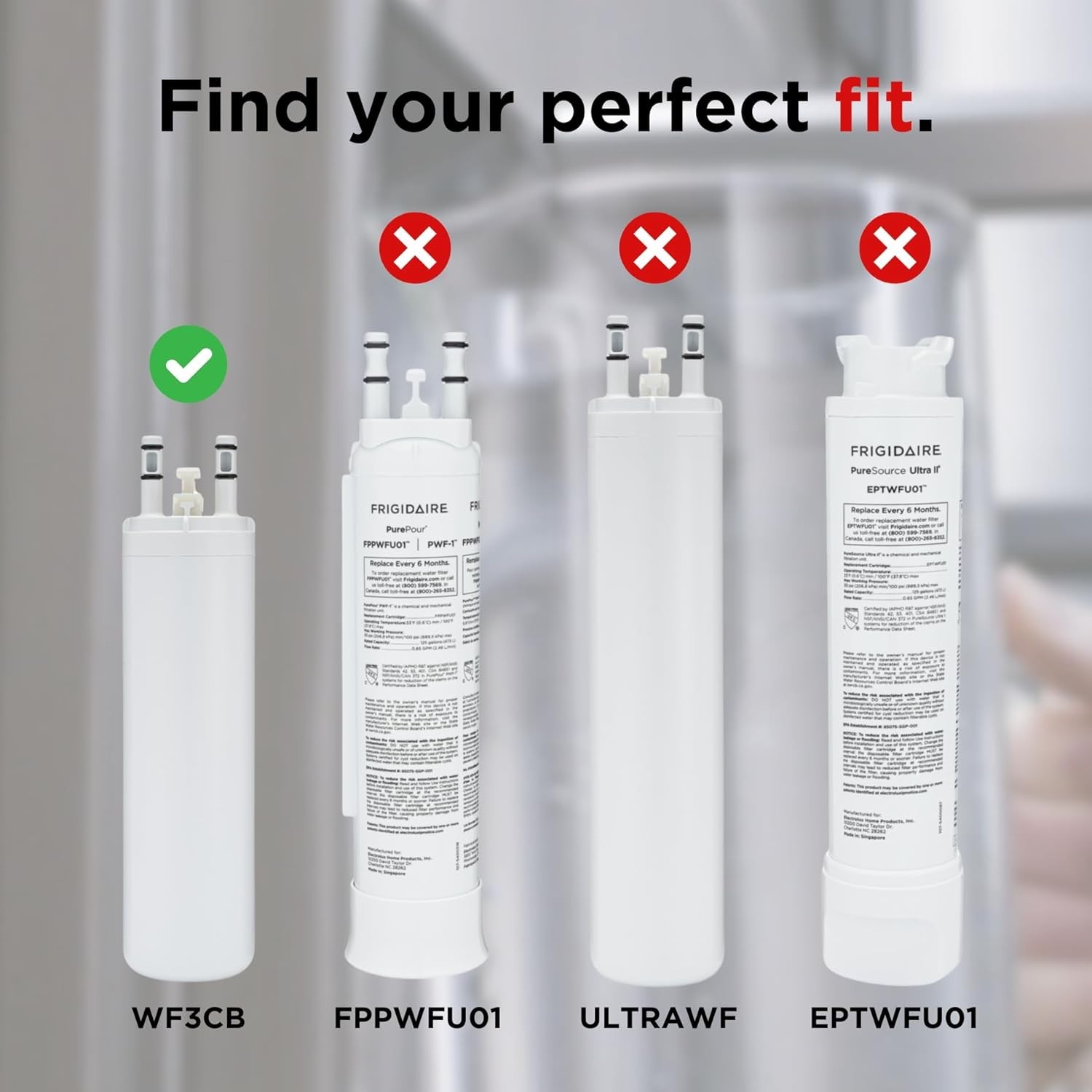 Frigidaire WF3CB Water Filter for Frigidaire Refrigerator - White 1PC