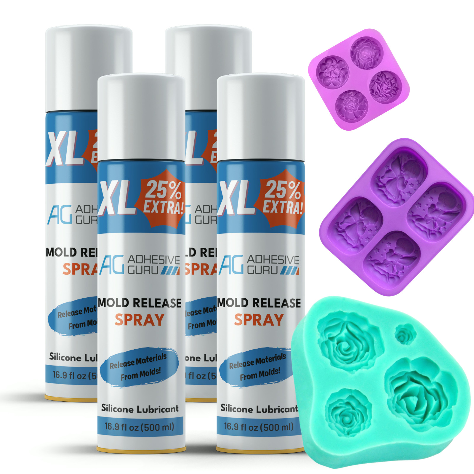 Silicone Mold Release Spray (4x16.9 fl oz / 500ml) Release Agent for Epoxy Resin