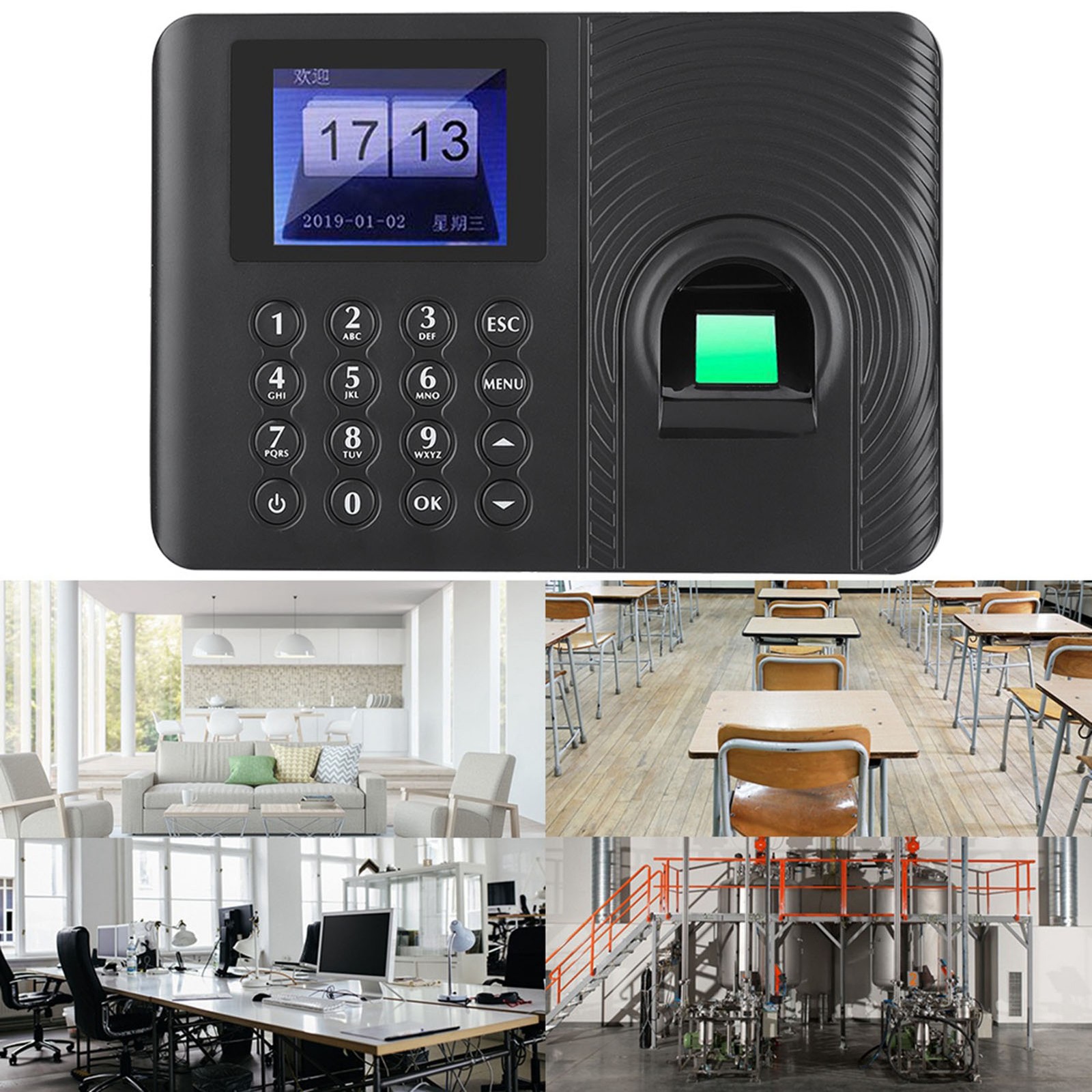 Biometric Fingerprint Time Attendance Recorder Recognition Device Access Control