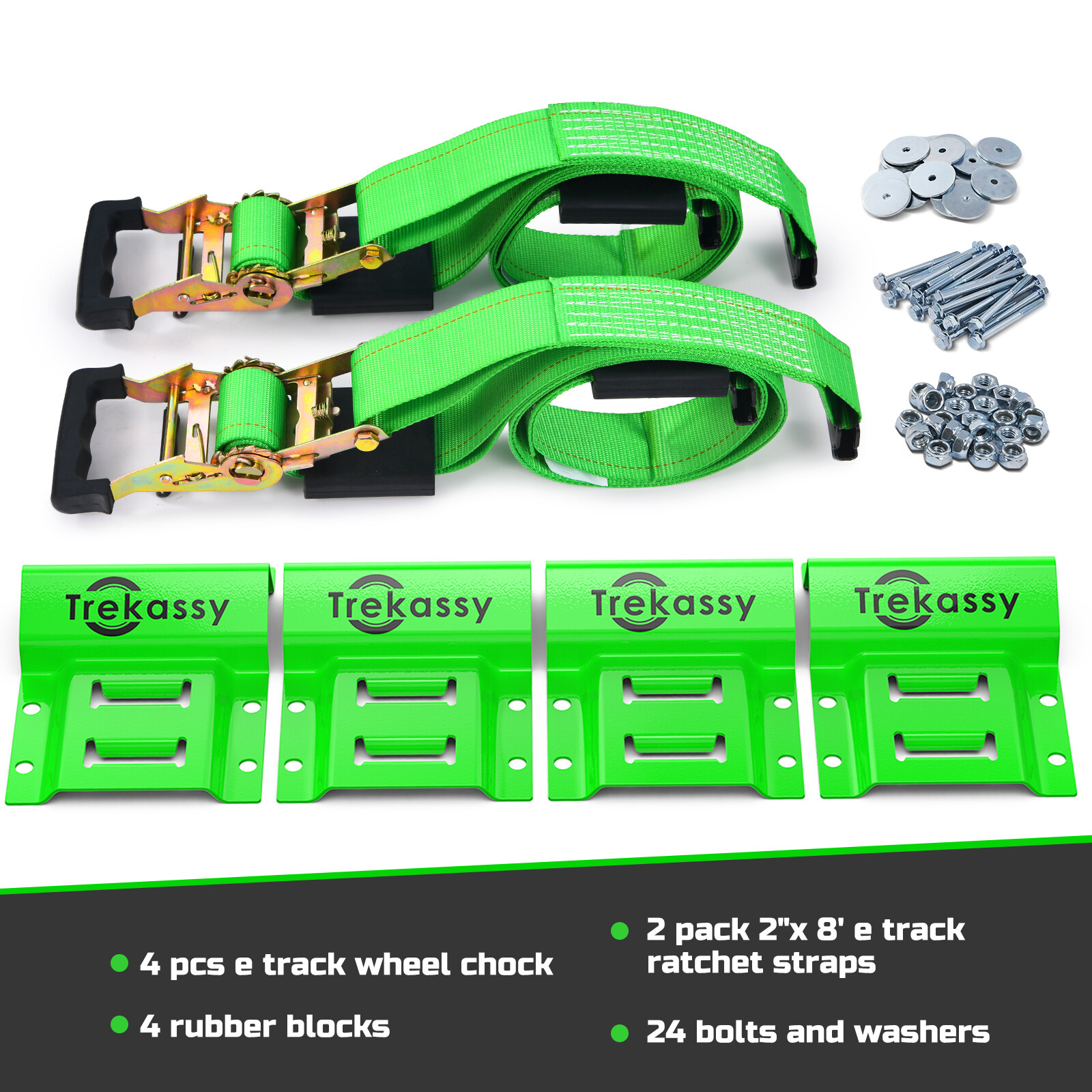 Wheel Chock Tie Down Kit,Wheel Tie Down Straps,E Track Tie Down System for ATV