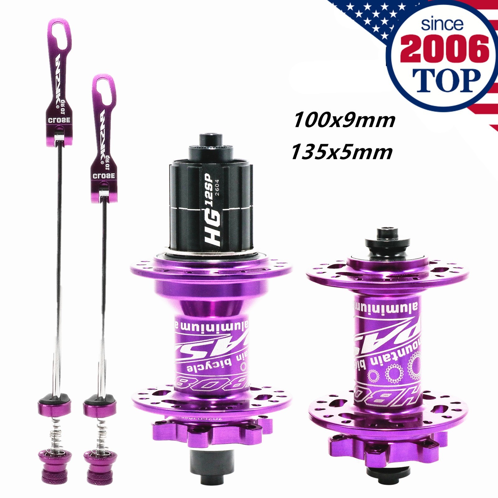 MTB Hub Set 32Hole Quick Release 9x100mm+10x135mm Disc Brake,HG Tower