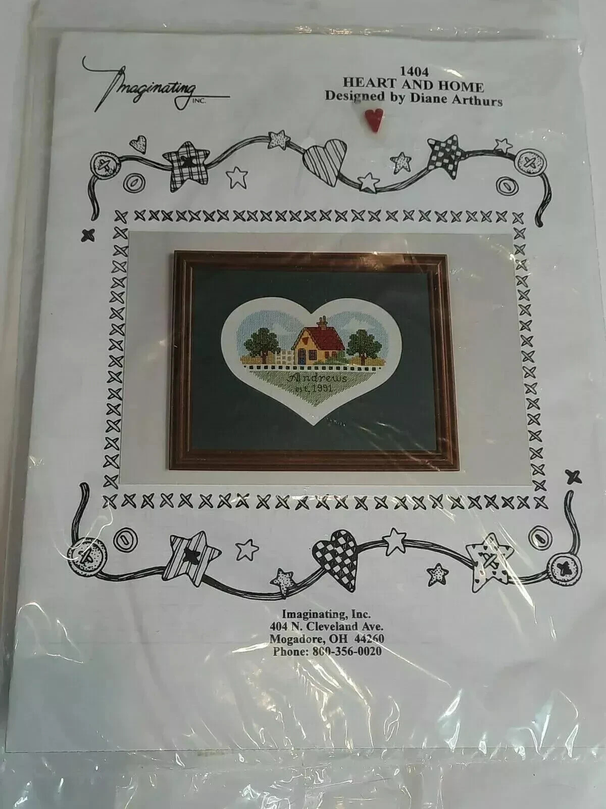 Heart and Home #1404 Imaginating INC. Counted Cross Stitch Kit New Old Stock NOS