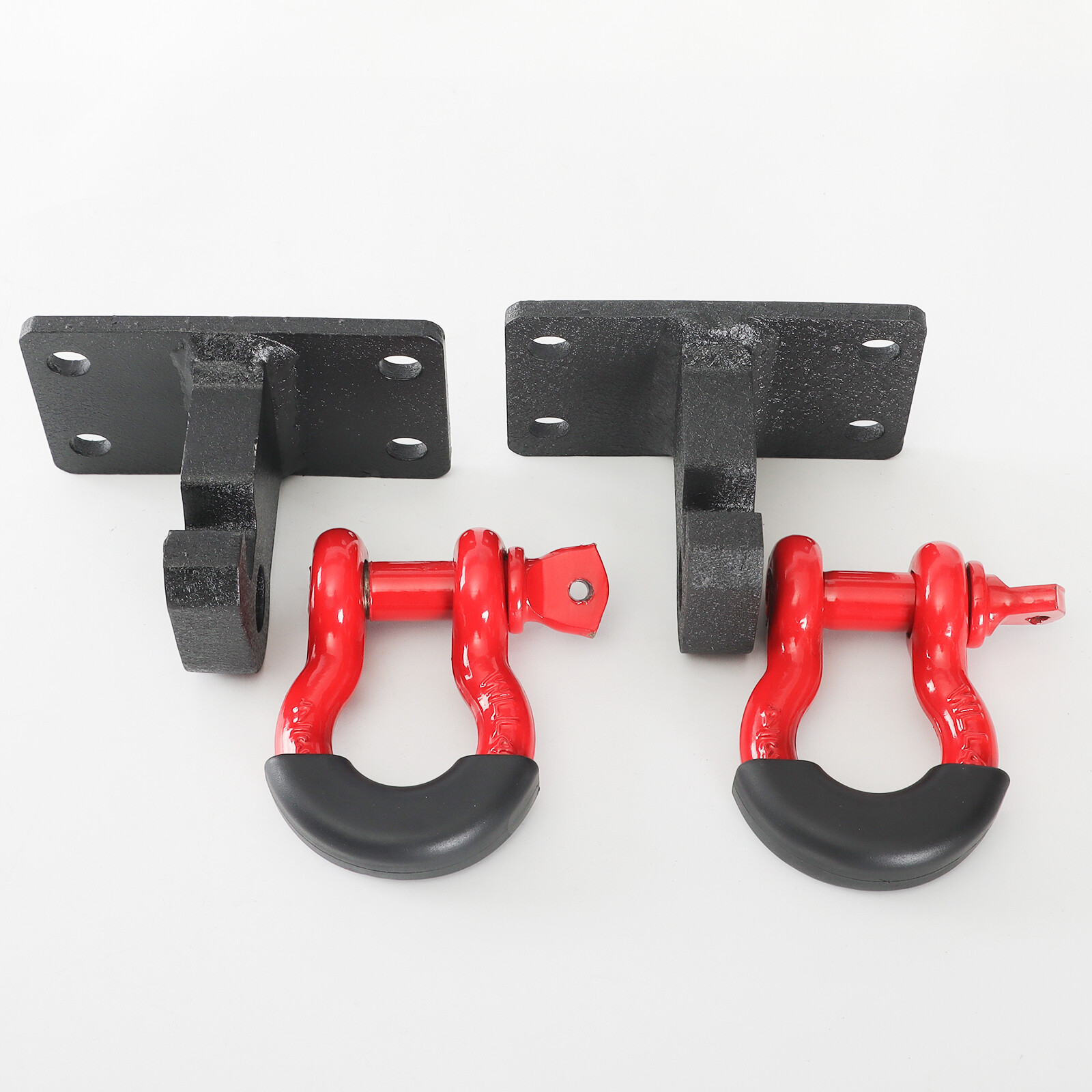 2PCS Front Tow Hook Mount Brackets & D-Ring Shackles For 2010-2020 Ram 2500/3500