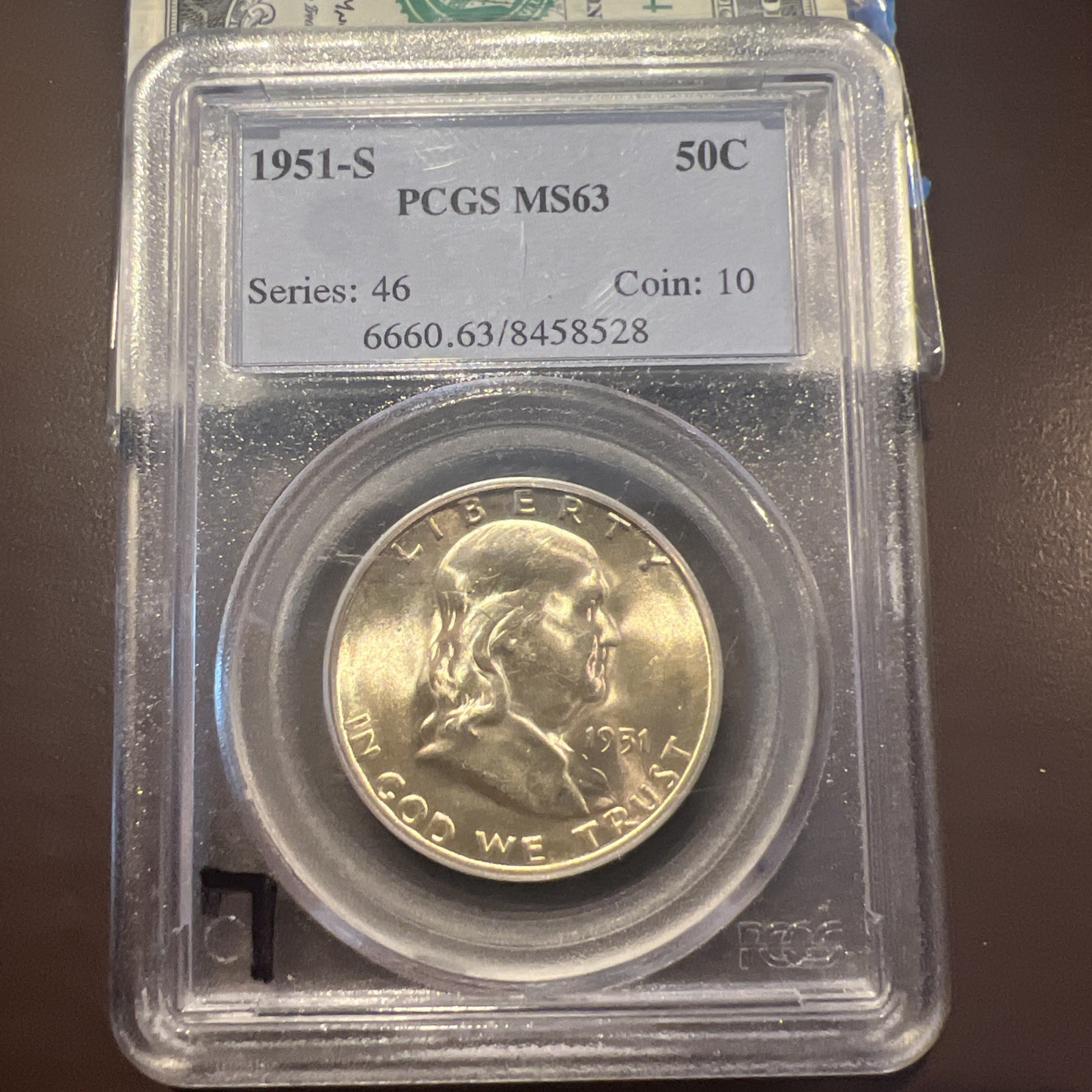 1951-S 50C Franklin Half Dollar PCGS MS 63 | Uncirculated  032821