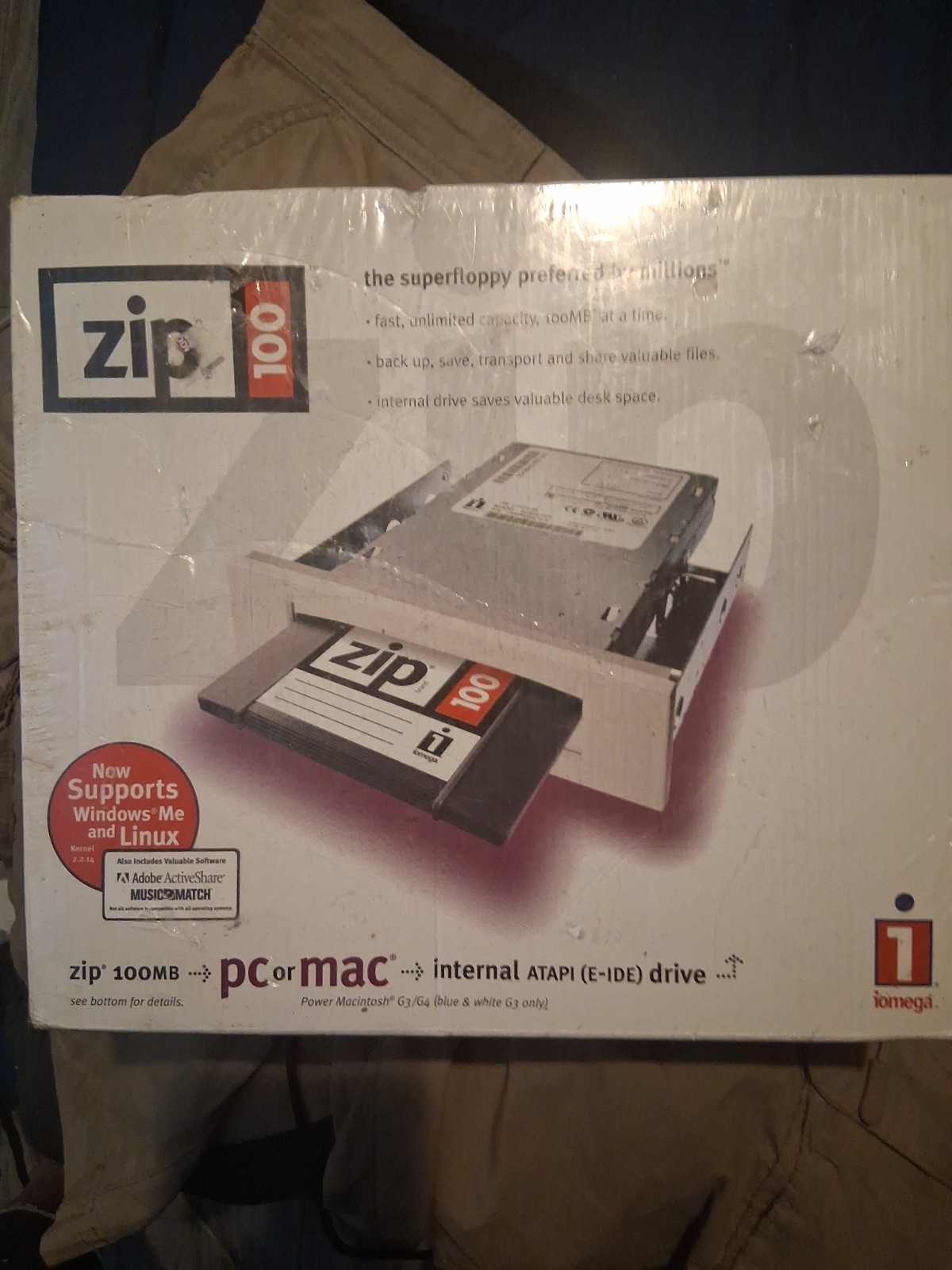 Zip100 It's super floppy preferred by millions zip 100 MBPC or Mac internal...