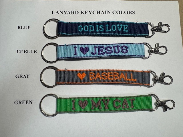 "I LOVE"..., "I LOVE MY"..., "LOVE"... Phrases Lanyard Keychain Beautiful Colors